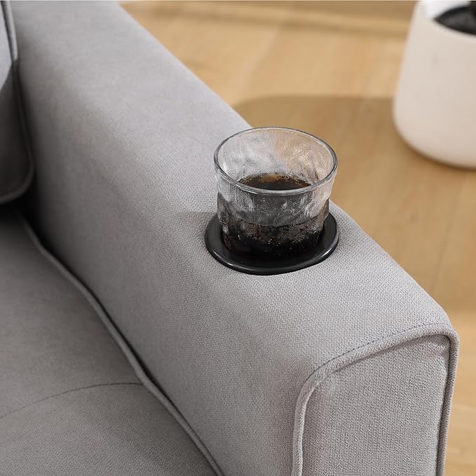 ERYE Foldable Loveseat Sofa Convertible Pull Out Sleeper Sofabed2 Seat Tufted Upholstered Sofa Modern Convertible Sleeper Couch Bed with Cupholders and Side Pockets