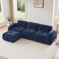 110-Inch Cloud Sectional Couches L-Shaped 4 Seat Boneless Modular Sofa with Ottoman Velvet Tufted Upholstered Boneless Couch Floor Full Foam Sofas for Living Room