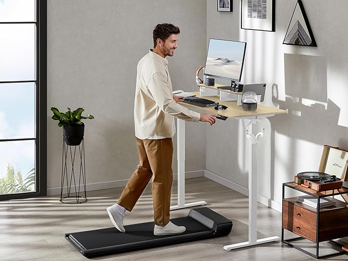 63x24 Inches Electric Standing Desk with Drawer and Monitor Stand Height Adjustable Sit to Stand up Desk for Home Office Ergonomic Computer Table with Phone Holder 3 Hooks Oak