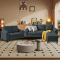 80 Convertible Sectional Sofa Set Modern Linen Small L Shaped Couch with Reversible Chaise and Loveseat Sofa 3-Seat Sofa Couches for Living Room Office Apartment Dark Grey