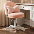 COMHOMA Vanity Chair with Teddy Velvet Small Tall Armless Chair with Back Cute Candy Chair for Girls Gift Living Room/Makeup Room/Bedroom/Kitchen (Height Use: Adjustable from Desk to Bar Height)