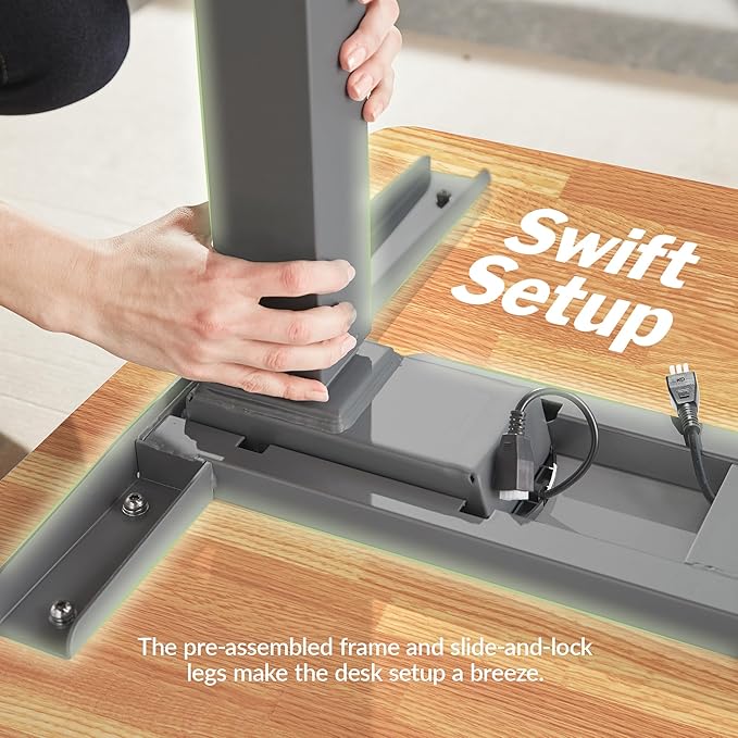 Vari ComfortEdge 48x30 Inch Electric Standing Desk – Height Adjustable Sit Stand VariDesk with Memory Presets Sloped Edge 220 LB Capacity + Tool-Free Assembly (Butcher Block)