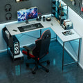 InfiniPower L-Shaped Corner Desk 50-Inch Reversible Gaming PC Table Compact Work &amp Study Station with Metal Frame CPU Stand Side Bag