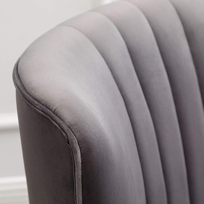 Elon Contemporary Velvet Upholstered Accent Chair Gray