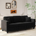 86.6 Inch Modern 3 Seater Sofa Couch for Living Room Sofa with Extra Deep Seats Armrests Soft Boucle Upholstery Couch for Living Room Bedroom Office Apartment Black