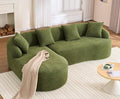 KEIKI L-Shaped Chenille Modular Sectional Couches with Chaise Lounge &amp 4 Pillows 3 Seater Oversized Upholstered Luxury Plush Cloud Sofa for Living Room Apartment Full Sponge Compression
