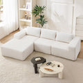 101 Cloud Couch Boneless Modular Sofa Compression Memory Foam Sectional Couches Comfy Corduroy L Shaped Sofas with Chaise Lounge for Living Room No Assembly Required (Beige 101in)