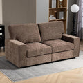 71 Modular Sofa Couch Comfy Chenille Loveseat Sofa Modern Recliner Couch with Deep Seats and Wide Armrests for Living Room(Brown)