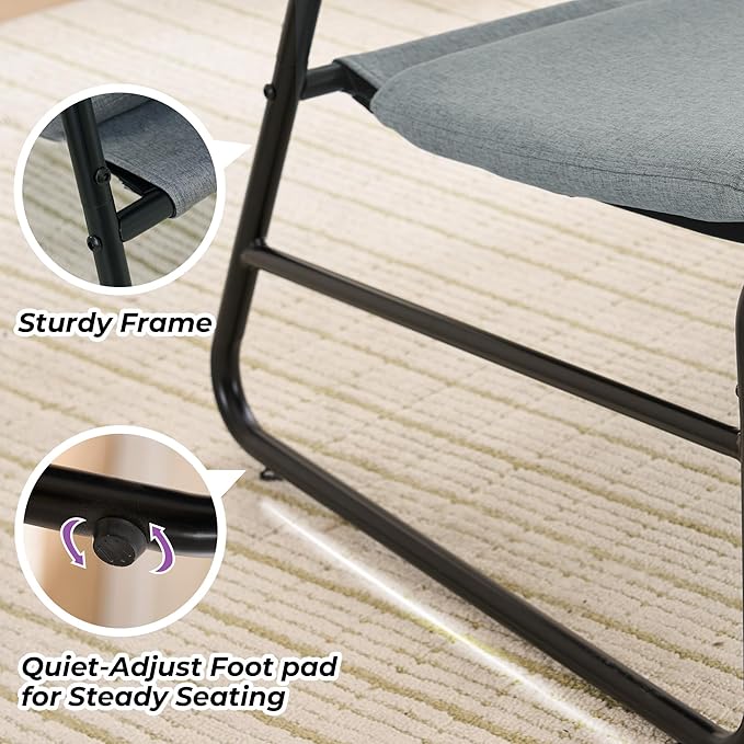 DAICO Modern Accent Chair Armless Sling Accent Chairs Comfy Upholstered Side Sitting Chairs with Metal Frame for Living Room Bedroom Balcony Garden Linen Grey