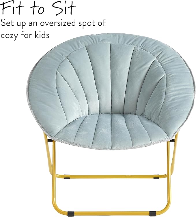 Urban Lifestyle Velvet Channel Stitch Saucer Chair Grey
