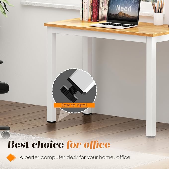Need Small Computer Desk 31-1/2'' Sturdy and Heavy Duty Writing Desk for Study Table Laptop Desk AC3BW (80 * 40)