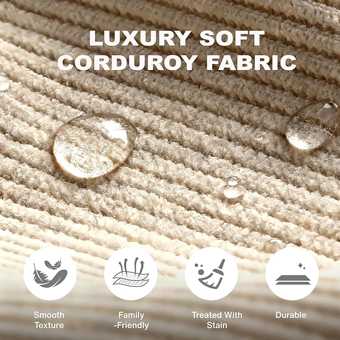79'' Folding Sofa Bed 5-in-1 Convertible Sofa Bed BonelessComfy Foldable Foam Couch with Pillow Modular Floor Couch for Living RoomBedroomLounge - Corduroy Beige