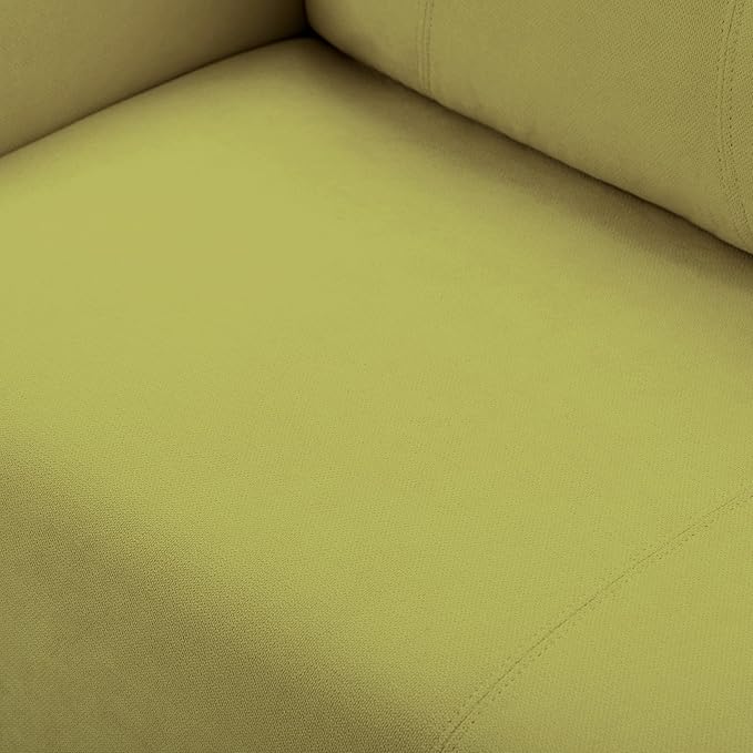 Loveseat Sofa Small Couch for Small Spaces Modern Linen Fabric 2-Seater Sofa with Solid Wood Legs Easy Assembly Apartment Couch for Living Room Office (Green)