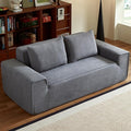 76 Memory Foam Couch 3 Seater Boneless Couh with Deep Seat Small Cloud Sofa for Living Room Office No Assembly Required Sofa (Grey Velvet)