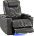 MCombo Zero Gravity Oversized Power Recliner Chair for Adults with Power Headrest &amp LED Light Faux Leather Recliner Chair for Living Room &amp Home Theater USB Port Armrest Storage HTS401
