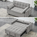 3 in 1 Corduroy Convertible Sofa Bed Pull Out Couch Bed with Reclining Backrest and 2 Pillows 54 Full Size Loveseat Sleeper Sofa Futon Couch Beds Couches for Small Spaces Living Room (Gray)
