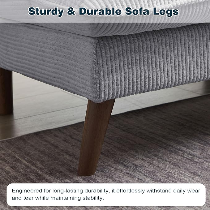 Convertible Futon Sofa Bed Modern Folding Futon Couch with 3-Level Adjustable Backrest Sleeper Loveseat Sofa Recliner Couch for Living Room Apartment Light Grey