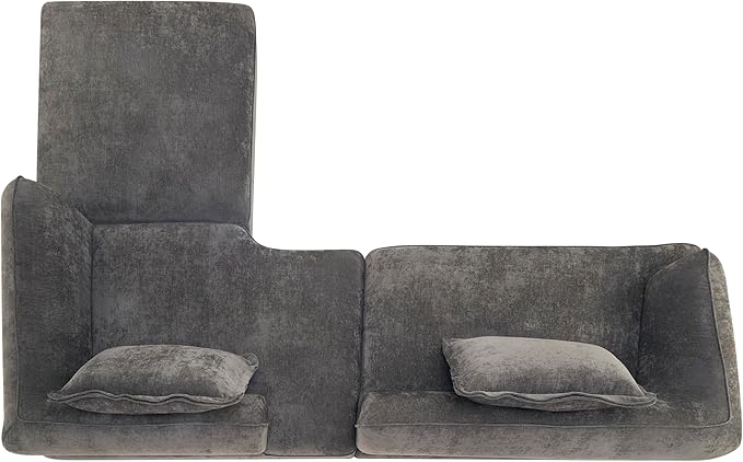 Merax 121 L-Shaped Sectional Sofa with Chaise Lounge No Assembly Required 2-Piece Set Modern 4 Seat Sofa for Living Room Soft Upholstery 32 Deep Seating (Dark Brown)