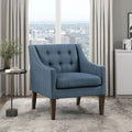 Blue Button-Tufted Fabric Accent Chair - Contemporary Living Room Furniture Perfect for Small Spaces