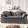 88 Sofa with Deep Seats Oversize 3 Seater Cloud Couches Upholstered Corduroy Couch for Living Room Bedroom No Assembly Required Dark Gray