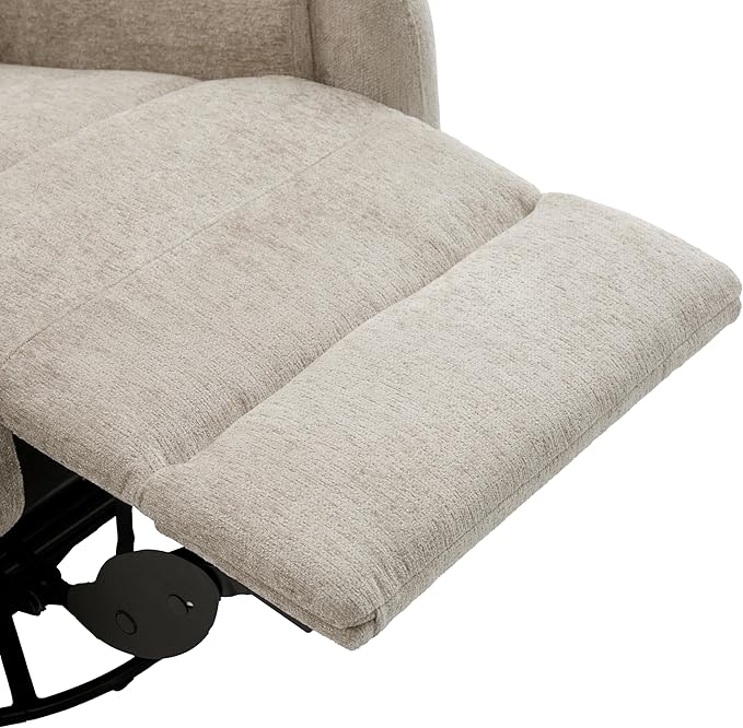 Christopher Knight Home Harper Massage Recliner Chair with 8 Modes Chenille Upholstered Recliner Sofa Swivel Massage Chair with a Side Storage Pocket for Living Room/BedroomHead SupportLight Brown