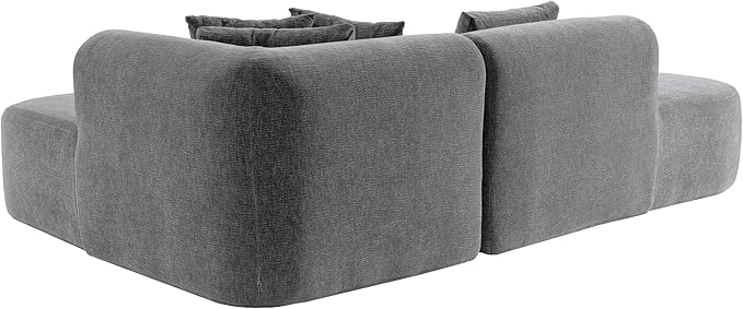 Mirod Stylish Corner Sofa for Living RoomVersatile Design for Relaxation and ConversationCurved Seat with Wide StitchingPerfect for Living Room Bedroom and Office (Grey#039)