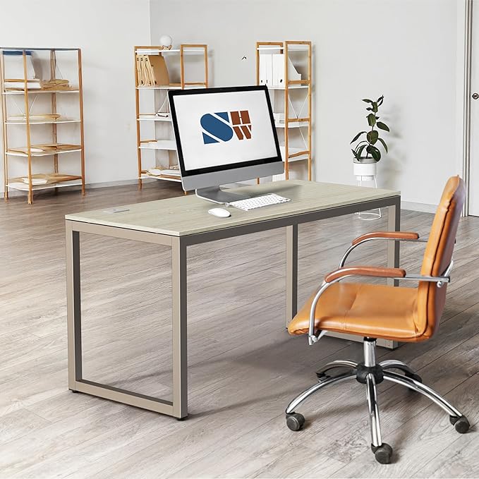 SHW 48-Inch Commercial-Grade Office Computer Desk Maple