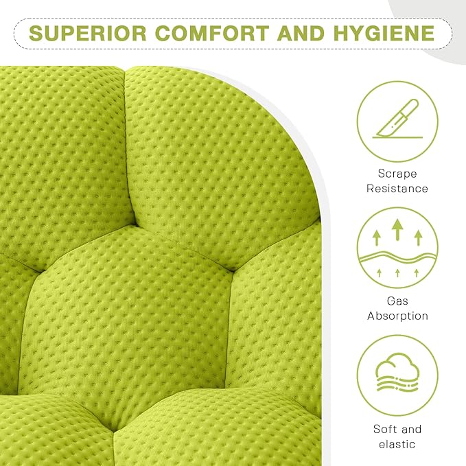 WJShome Bubble Couch42 Modern Curved Sofa Morden Lazy Floor Sofa Memory Foam Bean Bag Floor Couch Lounge Chair for Living Room Office Apartment (Lemon Green)