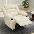 Large Recliner Chair for Adults Manual Pull Tab Reclining Chair with Cup Holders 3-Position Recliner Sofa for Living Room Overstuffed Single Sofa Chair Supports 350 Lbs