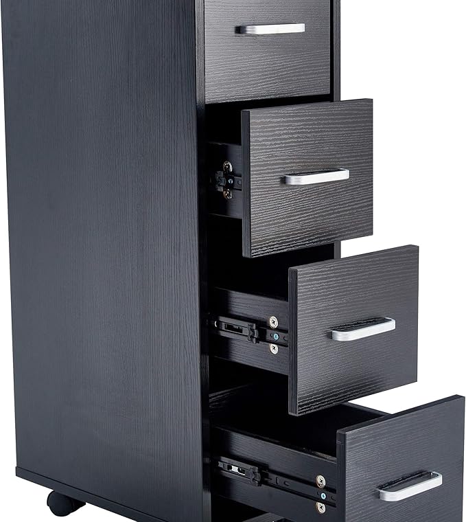 Home Office Computer Desk Table with Drawers White Black