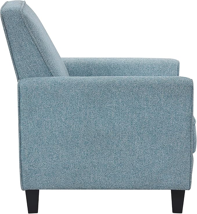 24/7 Shop at Home Mulvane Modern Recliner Chair with Push Back &amp Foot Rest Single Couch with Fabric Upholstered &amp Plastic Legs Sofa Reclinable Individual for Bedroom Living Room Home Offic