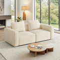 loveseat Sofa 75 Comfy Chenille Love Seat Small Couches for Small Spaces 2 Seater Modern Loveseat Deep Seat Chenille Sofas for Living Room Apartment Bedroom Beige