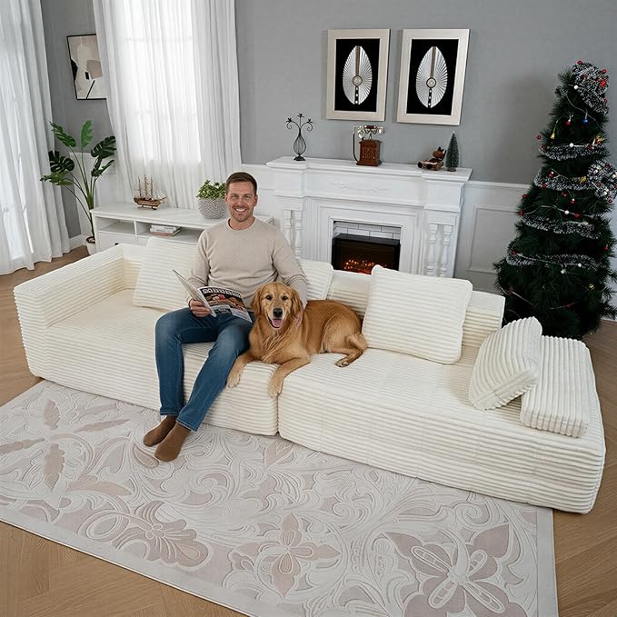 126 Modular Sleeper Couch Sectional Couches for Living Room Ergonomic Memory Foam Sleeper Sofa Oversized Loveseat Sofa Bed Bedroom Apartment Office | Ergonomic No Assembly Required