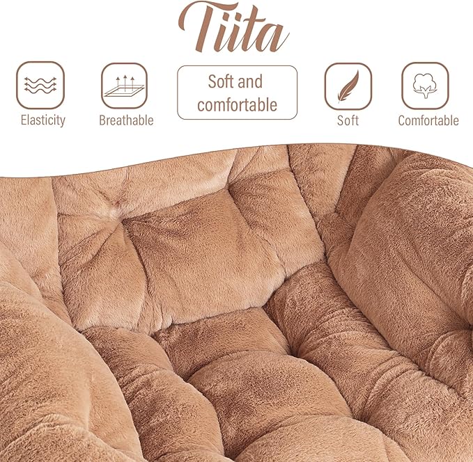 Tiita Lazy Chair with Ottoman Modern Large Accent Lounge Chair Leisure Sofa Armchair with Ottoman Reading Chair with Footrest for Bedroom Living Room Dorm Rooms Garden and Courtyard