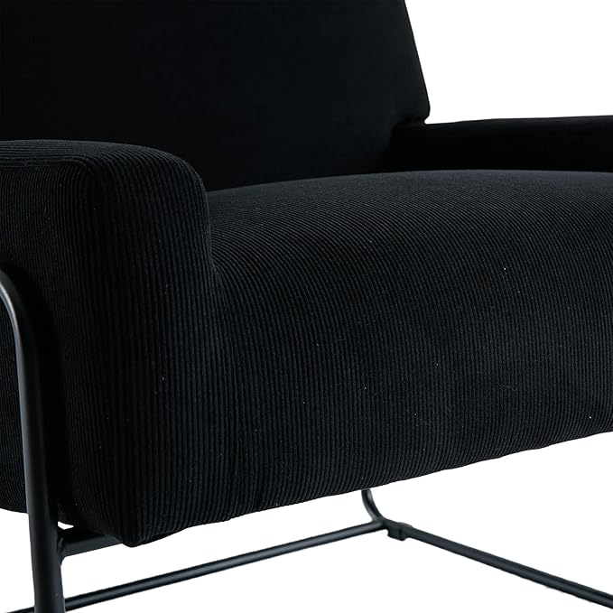 Accent Chair - Modern Industrial Slant Armchair with Metal Frame - Premium High Density Soft Single Chair for Living Room Bedroom