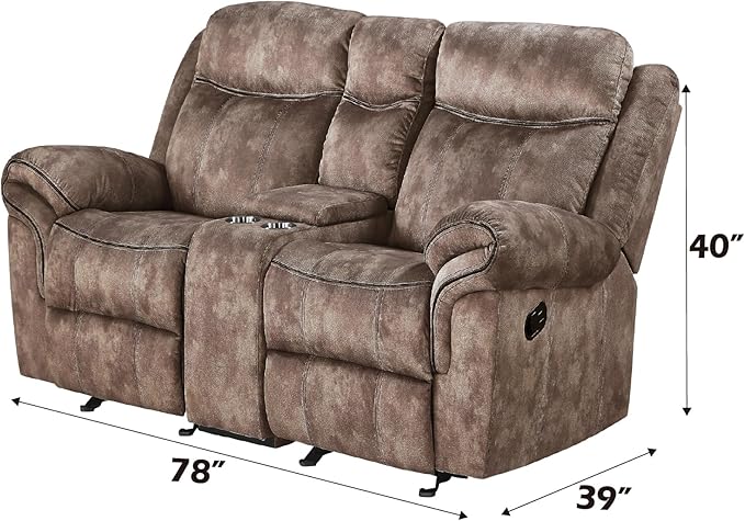 Acme Zubaida Reclining Loveseat with USB Dock and Console in Chocolate Velvet