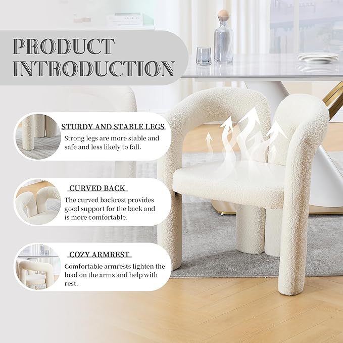 Set of 2 ChairsContemporary Designed Velvet Fabric Upholstered Accent Barrel Side Chair with Plywood Frame and Metal Base for Living Room (Beige Teddy)