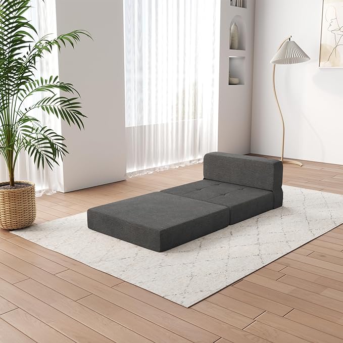 ZeeFu Foldable Couch Bed - Memory Foam Futon Convertible Sleeper for Living Room/Dorm/Guest/Office/Caravans/Studio