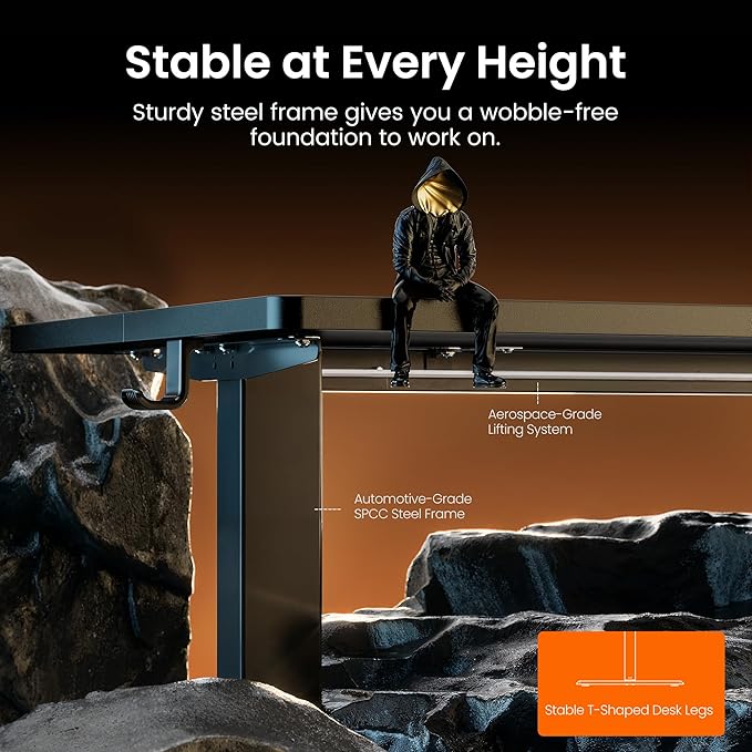 ErGear Height Adjustable Electric Standing Desk 63 x 28 Inches Sit Stand up Desk Memory Computer Home Office Desk Black