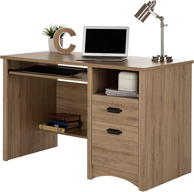 South Shore Gascony Desk Rustic Oak Traditional