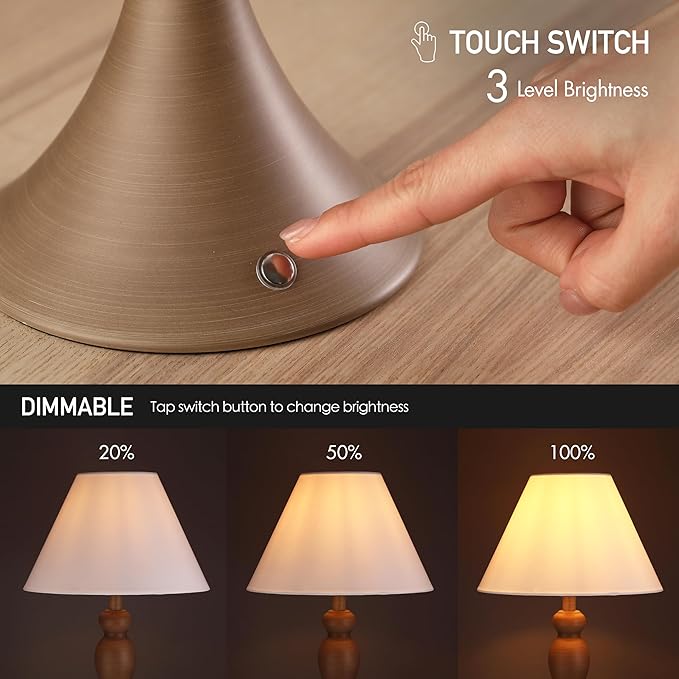 O'Bright Ember Rechargeable Table Lamp (Charcoal-Washed)