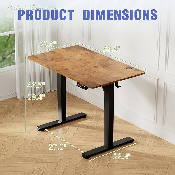 Homall Electric Standing Desk Height Adjustable Stand up Desk with Headphone Hook and USB Port Home Office Computer Desks with Splice Board