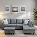 FONTOI L Shaped Sectional Couches Modern Modular Sectional Sofa for Living Room Bedroom Furniture Comfortable 4 Seat Couch with Ottoman Storage &amp Chaise Gray