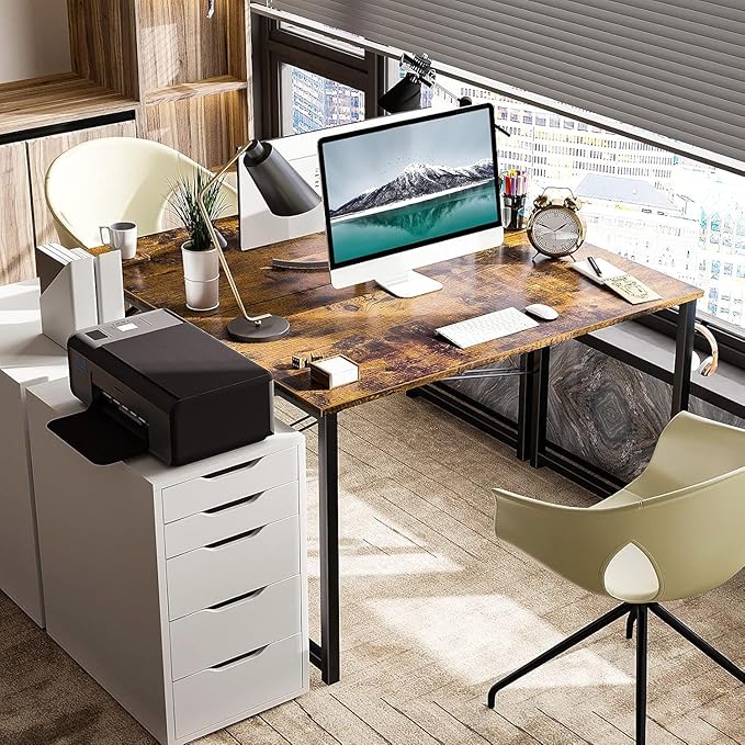 ODK 40 Computer Desk for Home Office Office Table for Small Spaces Writing Desk with Headphone Hooks Pure Vintage