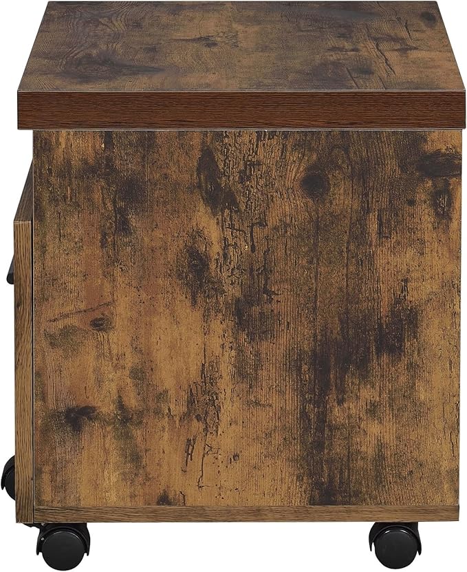 File Cabinet with Lock 2 Drawer Small Storage Cabinets OrganizerUnder Desk Locking Drawers Filing Cabinets for Home OfficeOak