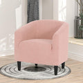 Magshion Barrel Chair Modern Sherpa Armchair Boucle Fabric Accent Chair with Cozy Soft Padded Single Sofa Chair for Living Room Bedroom Office Waiting Room 300lbs Capacity Pink