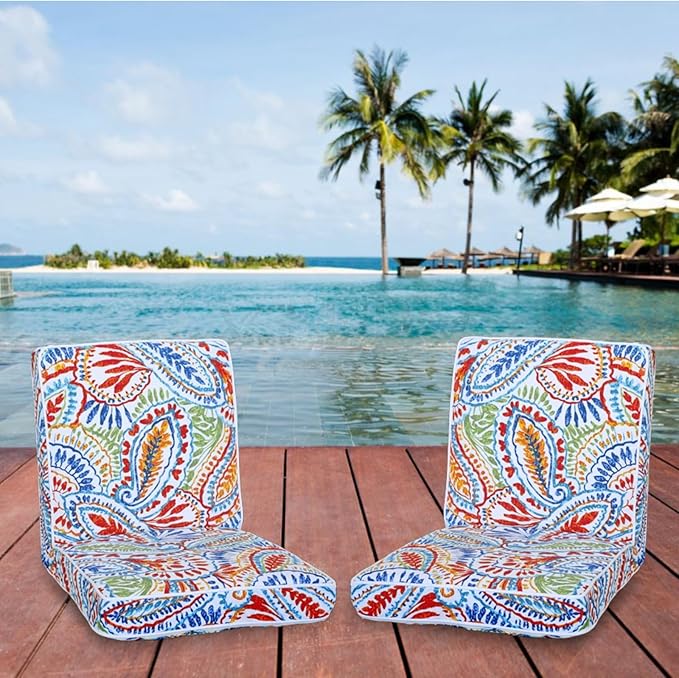 JMGBird Floor Chair with Back Support - Adjustable 5-Position Gaming Chair Waterproof Paisley Pattern Indoor Outdoor Meditation Cushion