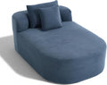 46 Chaise Lounge Chair Indoor Cloud Sleeper Sofa Bed with Pillows Corduroy Upholstered Sofa Couch for Living Room Apart No Assembly Required Blue
