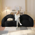 WJShome 90 Modern Curved Cloud Shaped Couches for Living Room Bean Bag Chair Lazy Floor Couch Cozy Leisure Boneless 3 Seater Sofa for Bedroom Apartment-No Assembly Required (Black)