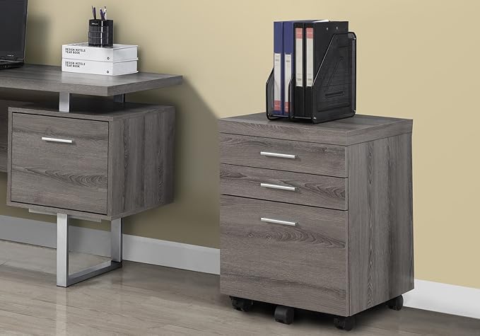 Rolling Mobile File Cabinet with Lock3 Drawer Small Storage Cabinet OrganizerModern Filing Cabinets Under Desk Locking Drawers for Home OfficeTaupe